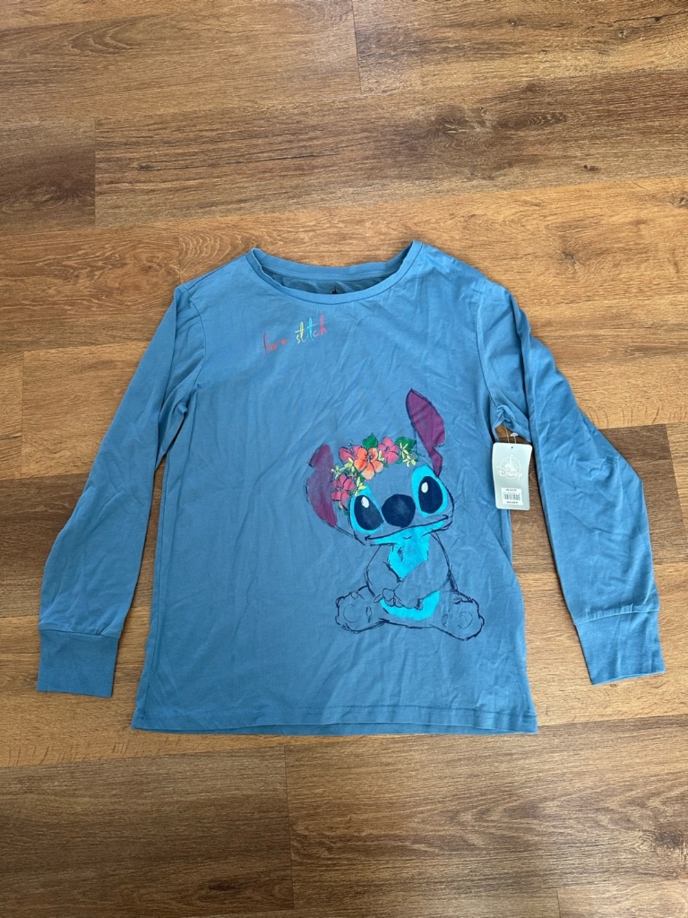 NWT Disney Stitch Blue Women’s Size Small Long Sleeve Tee